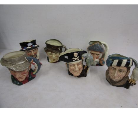 6 large Royal Doulton toby jugs inc Don Quixote