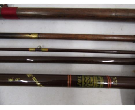 Hardy's Jet 1960's 3 piece salmon rod 12'5" and a handmade wooden vintage rod