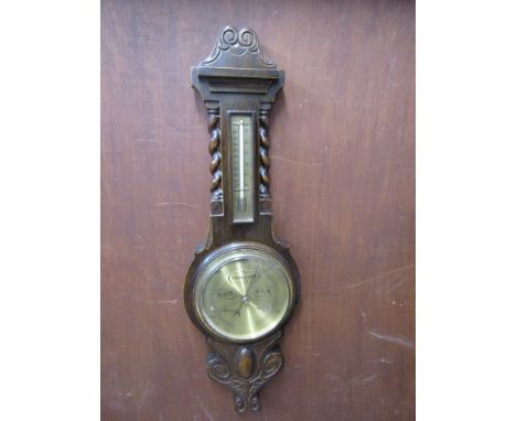 Oak cased wall barometer&nbsp;