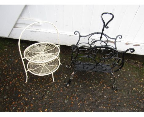 Magazine rack and wire fruit/veg or cake stand