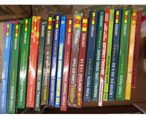 18 Haynes manuals and a Morris Maestro manual and including a Haynes washing machine manual!!