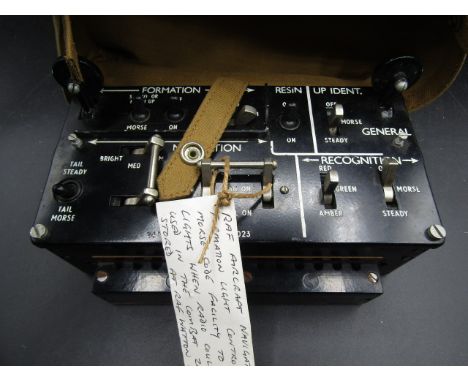 RAF aircraft navigation and formation light control box, Morse-code facility to flash lights when the radio could not be used