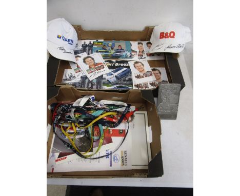 Mixed Motor sport lot inc Tom Boardman signed cap, signed photo's to inc Colin Turkington, Carl Breeze etc, plus lanyards and