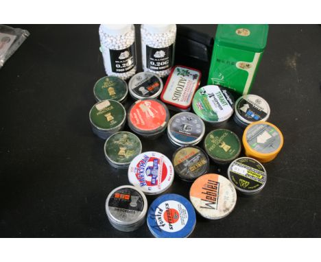 Collection of air rifle pellets and BB pellets