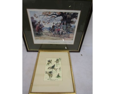 Thelwell ltd edtion print 'The Smooth Shoot' pencil signed in margin and a comical sporting print from Punch magazine