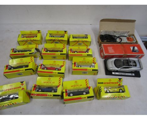 Boxed Shell Sports car vehicles, a Lima controller and Jaguar model