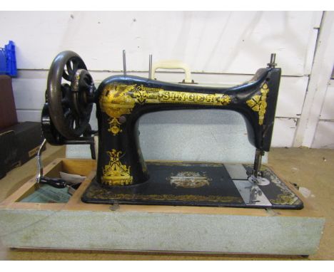 A vintage Singer sewing machine