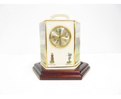 Pointers of London &amp; Edinburgh ceramic clock on wooden base