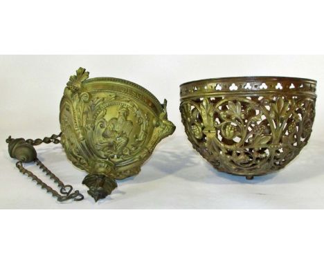 An interesting mixed collection of mostly 19th century lighting elements and components, ecclesiastical and other to include 