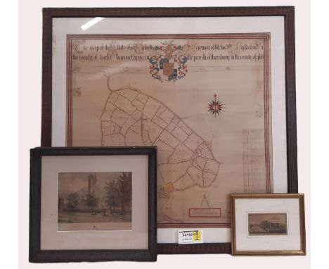 Seven framed prints relating to Thornbury Castle, to include: A hand-drawn and coloured Plan of Thornbury Castle, inscribed: 