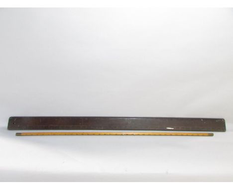 A rule stick stamped J. Rabone &amp; Sons, Birmingham, no. 1034, 92 cm long, together with another rule stamped Webb, Bristol