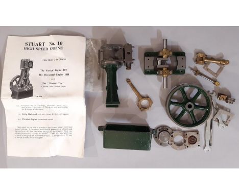 Stationary model High Speed Engine No 10 by Stuart Turner in kit form with instructions, partially assembled 