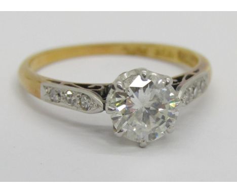 Early 20th century 18ct diamond ring with platinum setting, the centre claw set stone 0.75ct approx, maker 'WAP&amp;Co', size