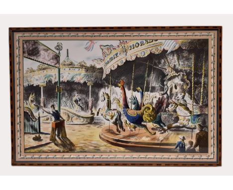 Barbara Jones (1912-1978) - 'Fairground' (1946), lithograph in colours, printed by the Baynard Press for School Prints Ltd., 