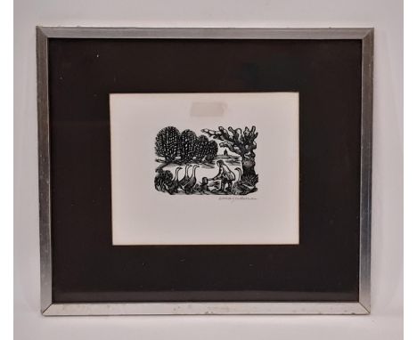 David Gentleman (b.1930) - A woodblock print from a set of twelve prints for 'The Shepherd's Calendar' by John Clare, signed 