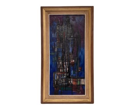 Bruce Tippett (British, 1933-2017) - Mid-century abstract (1957), signed and dated below, oil on board, with a document attac