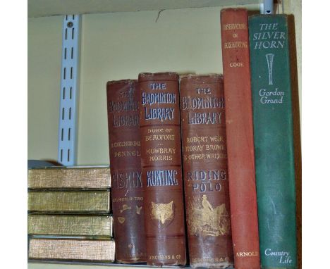 A collection of hunting related books, to include Badminton Library on Hunting, Fishing and Riding Polo (3 volumes, 1894), Ob