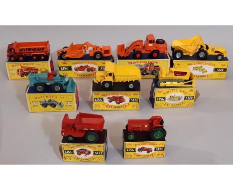 9 Matchbox Series 1960's King size boxed models by Lesney comprising numbers 1, 2, 3, 4, 5, 6, 7,10 and K3 Tractor Shovel (9)