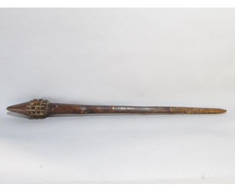 An Aboriginal Pineapple Pandanus Head battle Club , Queensland Australia. 74cm long 