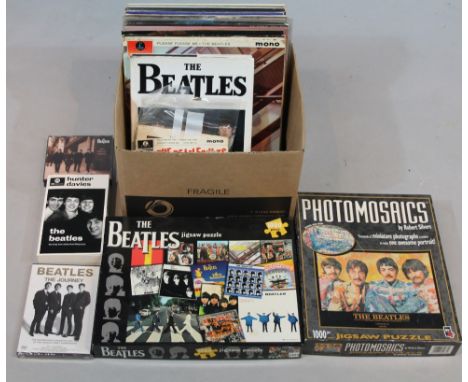 Various Beatles and other records, ephemera, etc., to include Please, Please Me, mono, CDs, jigsaws, other records, 33 rpm Jo