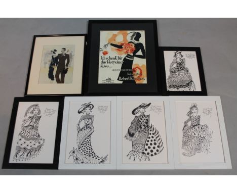 A Robert Katscher Ish Schenk Dir Verlag poster print, in colours, 32cm x 24cm, after Roz Jennings for Laura Ashley, various f