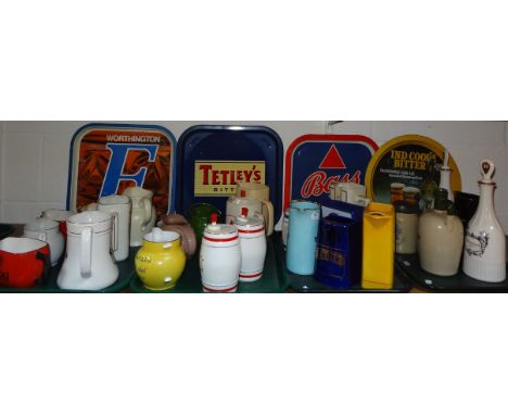 Various breweriana advertising water jugs, to include Laird's Old Scotch Whisky 16cm high, Haig's water jug, decanters, jugs,