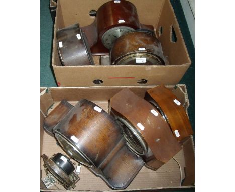 1930s Smiths Sectric walnut cased electric mantel clock and selection of other similar mantel clocks