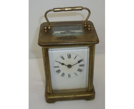 Early 20th C cast brass mantle clock , patent movement stamped and manufactured by The British United Clock Co. Ltd