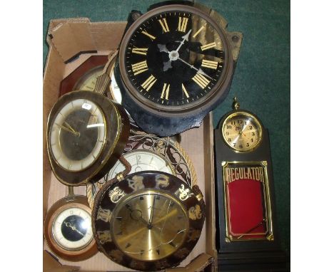 1950s Kienzle battery operated wall clock, similar rope hanging wall clock decorated with signs of the zodiac etc.