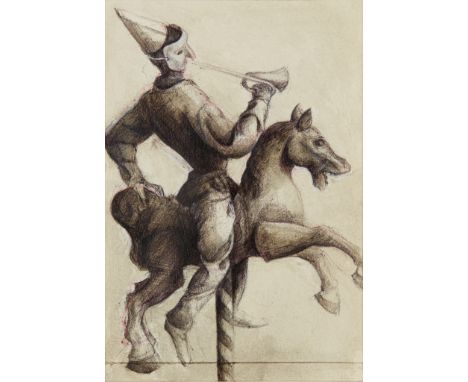§ MARK I'ANSON (SCOTTISH B.1968) AFF THE MERRY GO ROUND III Ink and wash(16cm x 10.5cm (6.25in x 4in), and a further work by 