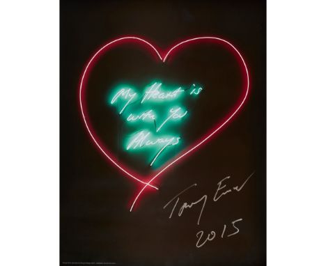 § TRACEY EMIN C.B.E., R.A. (BRITISH 1963-) MY HEART IS WITH YOU ALWAYS - 2015 Off-set lithograph on silk finish paper, from t