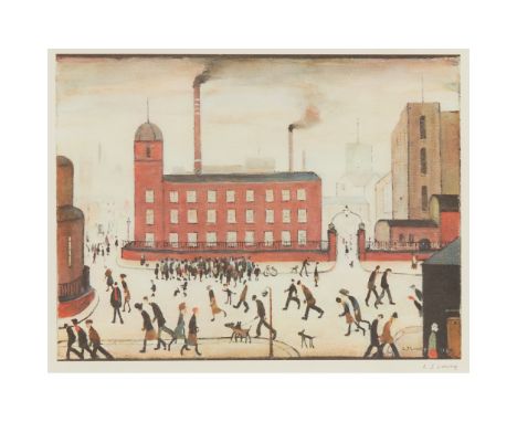 § LAURENCE STEPHEN LOWRY R.A. (BRITISH 1887-1976) MILL SCENE Off-set lithograph, ed. 750, signed in pencil to margin(the imag