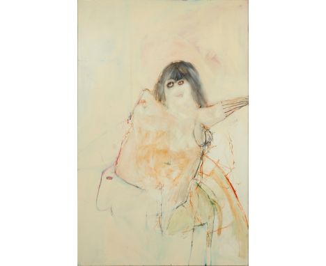 § PATRICIA DOUTHWAITE (SCOTTISH 1939-2002) BIG GIRL Oil and household emulsion on board(203.5cm x 140cm (80in x 55in))Footnot