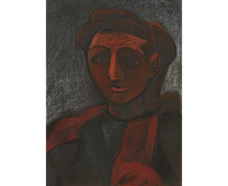 § BENJAMIN CREME (SCOTTISH 1922-2016) PORTRAIT OF A LADY, 1945 Signed and dated '45 upper right, coloured chalks(42cm x 30cm 