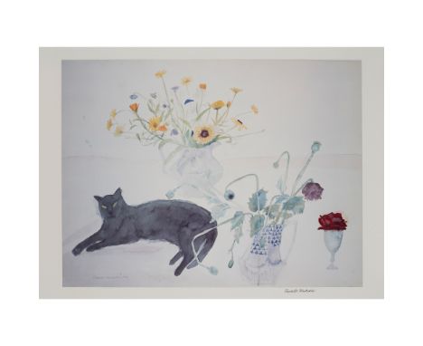 § ELIZABETH BLACKADDER O.B.E., R.A., R.S.A., R.S.W., R.G.I., D.Litt (SCOTTISH 1931-) CAT AND Off-set lithograph, ed. 300, sig