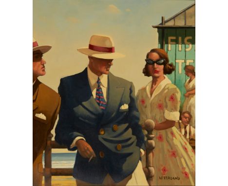 § ◆ JACK VETTRIANO (SCOTTISH 1951-) RITUAL OF COURTSHIP Signed lower right, oil on canvas(81.5cm x 71cm (32in x 28in))Footnot