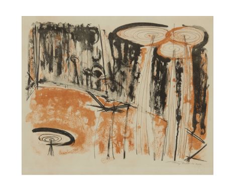§ SIR TERRY FROST R.A. (BRITISH 1915-2003) BROWN FIGURE (KEMP 25) - 1957 Lithograph, 26/30, published by St. George's Gallery