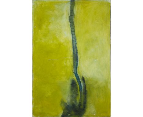 § PATRICIA DOUTHWAITE (SCOTTISH 1939-2002) SKELETON WITH AN AXE Inscribed with title stretcher verso, oil on canvas(195cm x 1