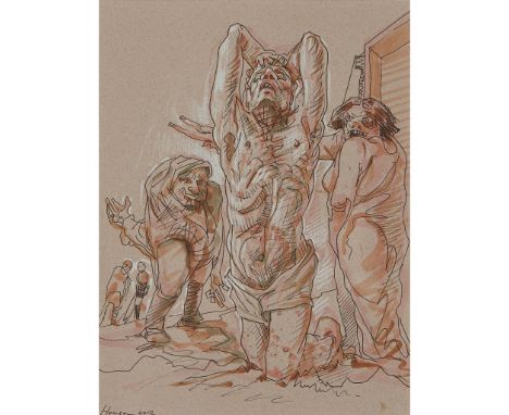 § PETER HOWSON O.B.E. (SCOTTISH 1958-) REDEMPTION, 2012 Signed and dated 2012 lower left, mixed media on paper(29cm x 21cm (1