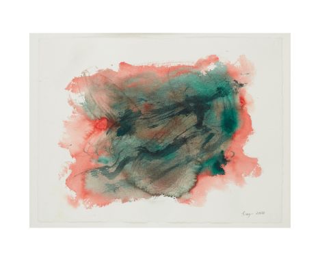 CLEVE GRAY (AMERICAN 1918-2004) UNTITLED ABSTRACT (RED), 2002 Signed and dated 2002 in pencil lower right, watercolour(56cm x