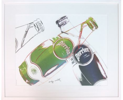 AFTER WARHOL, 'Perrier' lithograph, signed, 44cm x 59cm.