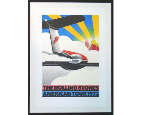 JOHN PASCHE, 'The Rolling Stones 1972', lithpgraph, 84cm x 60cm, printers proof signed, framed.
