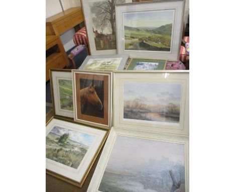 Wendy Reeves - Marshland at sunrise, a limited edition print, signed lower left margin, mounted and framed, together with mix