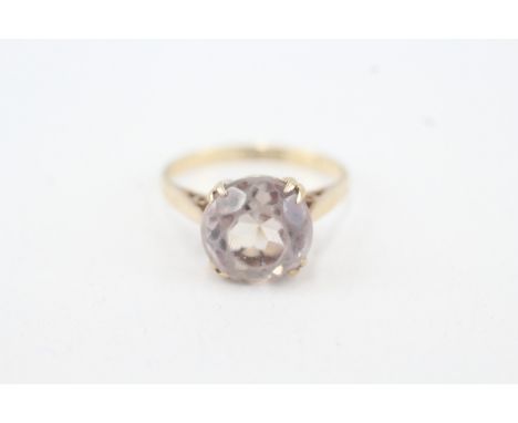 9ct gold vintage smokey quartz dress ring (2.6g) 