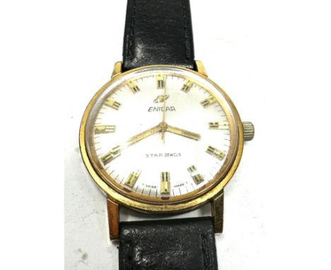 Vintage Enicar gents wristwatch star jewels the watch is ticking 