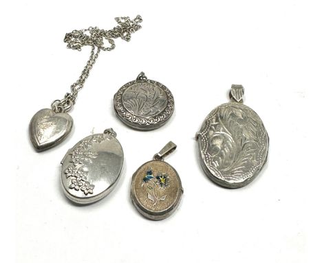 5 vintage silver lockets weight 23g 