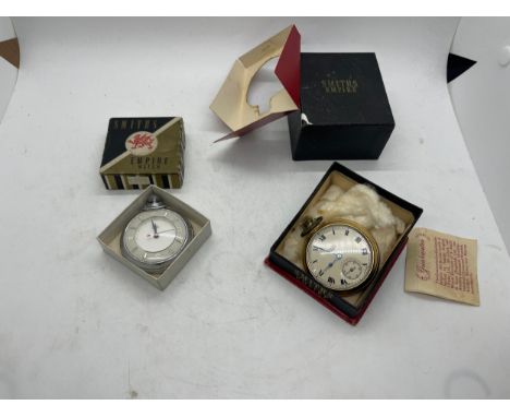 Mens Vintage Smiths Empire Pocket Watch Hand-Wind Working x 2 