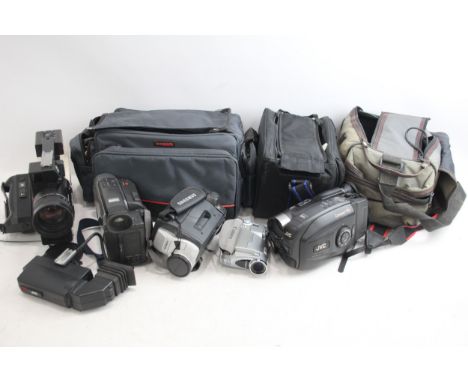 Assorted Vintage Video Camcorders w/ Some Bags &amp; Boxes Untested Job Lot 