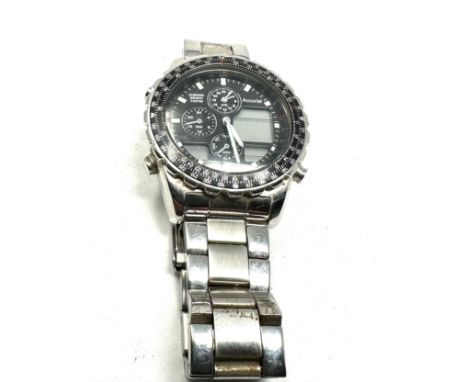 Accurist gents chronograph 10 atm quartz wristwatch untested possibly needs no battery 