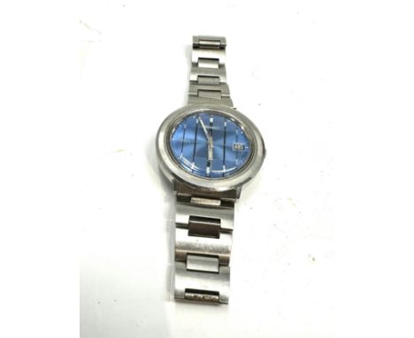 rare vintage Seiko 7005-8190 automatic 17 jewels watch blue dial the watch is ticking 